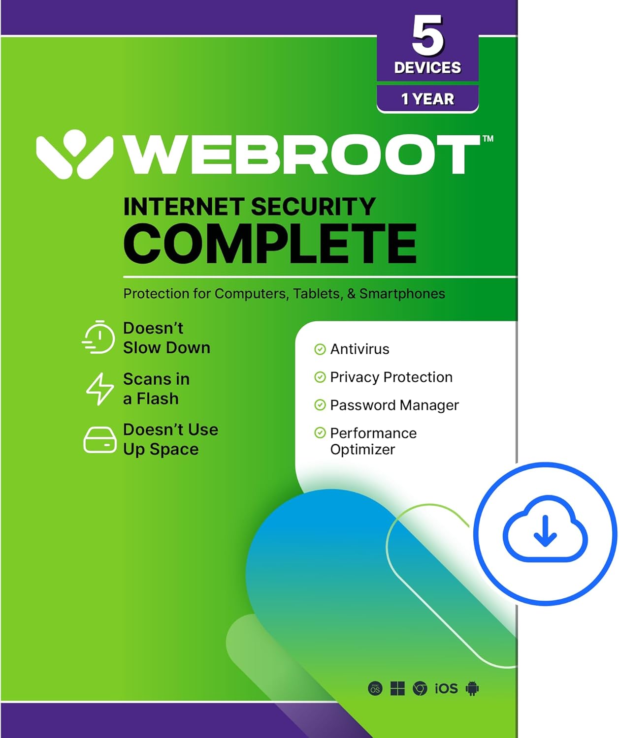 Webroot Internet Security Complete | Antivirus Software 2025 | 5 Device |